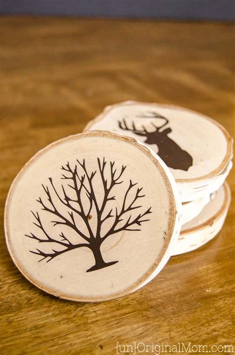 DIY Painted Wood Slice Coasters - unOriginal Mom