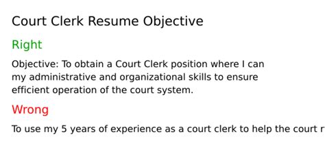 Top 16 Court Clerk Resume Objective Examples | ResumeCat