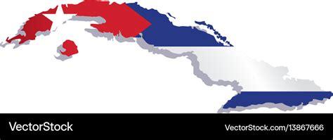 Cuba flag map Royalty Free Vector Image - VectorStock