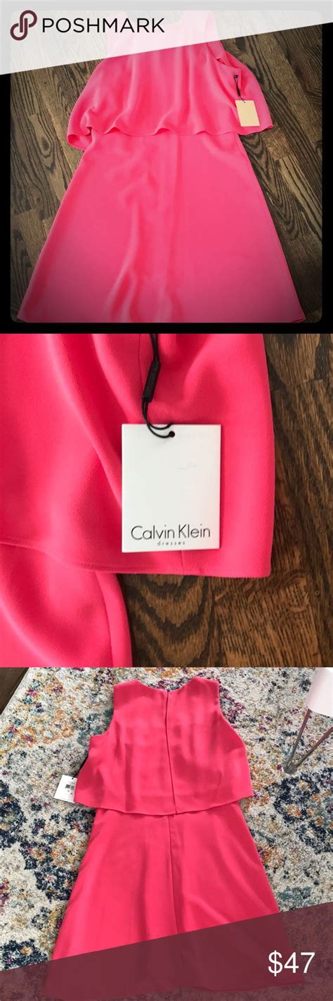 Calvin Klein salmon colored dress- NWT | Salmon color dress, Colorful dresses, Beautiful spring ...