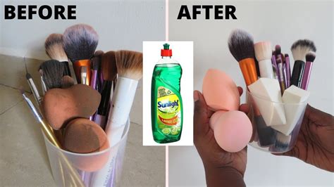 How to clean makeup brushes | Sunlight liquid to clean makeup brushes ...