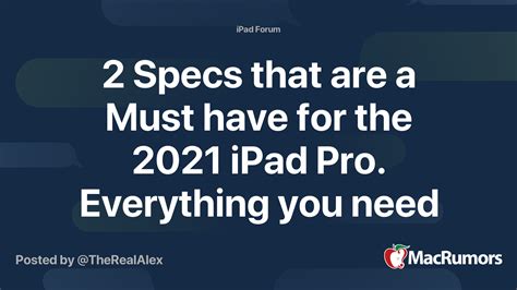 2 Specs that are a Must have for the 2021 iPad Pro. Everything you need ...