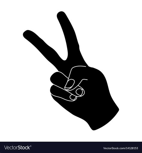 Peace symbol gesturehippy single icon in black Vector Image