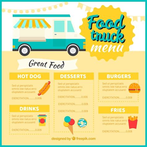 Food Truck Menu Template