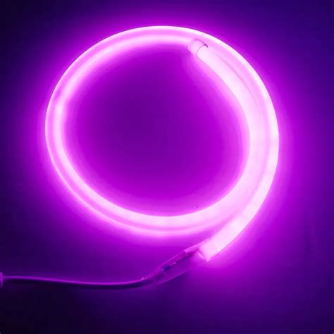 1 10meters Purple Color mini Neon flex 14mm diameter round , 360 degree lighting led neon tube ...