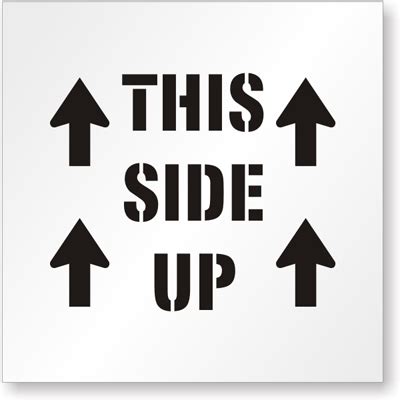 This Side Up Floor Stencil, Shipping & Receiving Signs & Labels, SKU - ST-0171