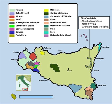 Sicily Wine Regions Map