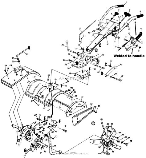 MTD 215-430-131 (1995) Parts Diagram for Rear Tine Tiller - Upper Assembly