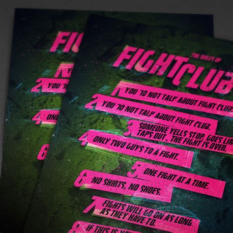 Fight Club Rules (17"H x 11"W x 0.1"D) - Pop Culture Classics - Touch of Modern