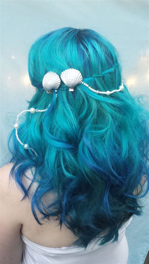 Deep Sea Blue to Bright Aqua Sky Blue. Hair Contest Winner. #bluehair #hairpainting # ...