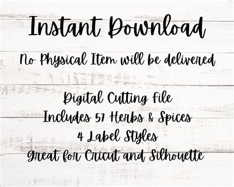 Rustic Spice Jar Labels PNG Spice Labels Farmhouse - Etsy