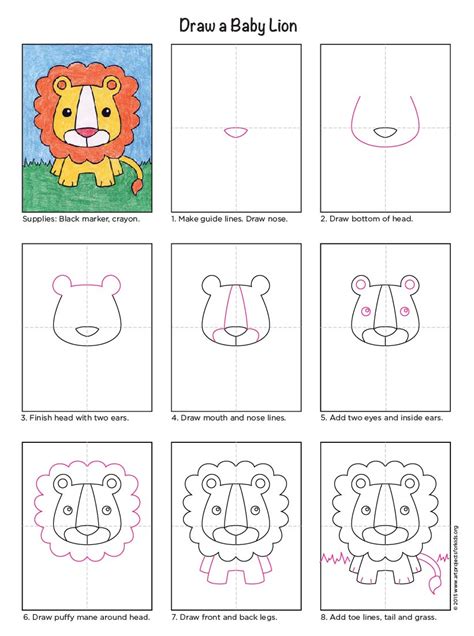 Draw a Baby Lion - Art Projects for Kids