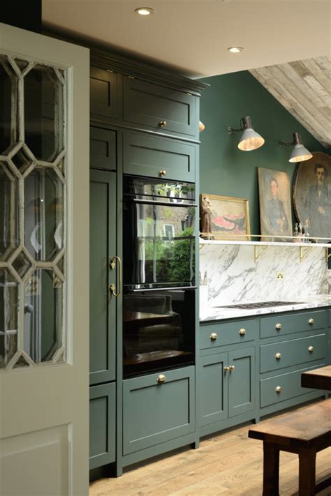 Victorian Green, Marble And Brass Kitchen Design - DigsDigs