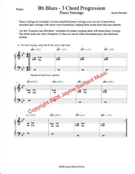 Jazz Piano Voicings - Bb Blues 3-Chord Progression by Jayme Barnard Music