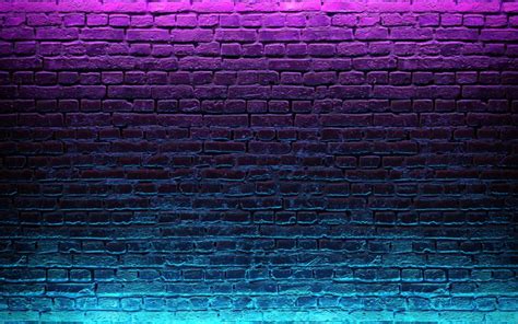 Modern futuristic neon lights on old grunge brick wall room background. 3d rendering | Annie ...