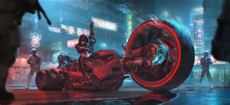 Bike Cyberpunk Wallpaper 5k