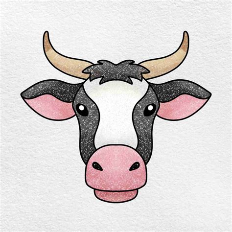 How to Draw a Cow Face - HelloArtsy