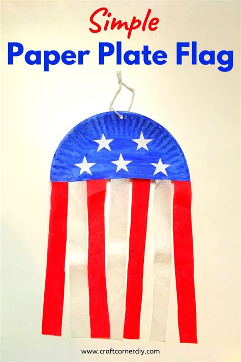 Simple Paper Plate Flag Craft For Kids | Fourth of july crafts for kids, Flag crafts, Toddler crafts