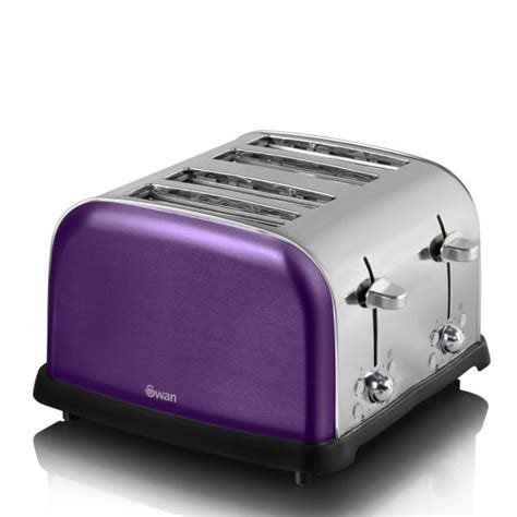 Swan Metallic 4 Slice Toaster - Purple Homeware | TheHut.com