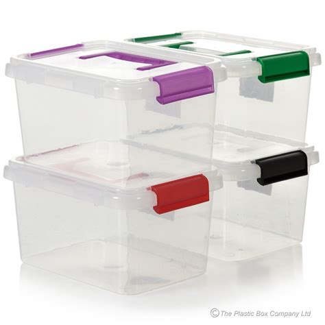 Buy 3.5lt Clip on Lid Small Plastic Storage Box with Clip on Lid and Handle