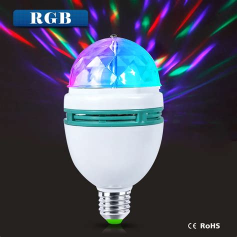 Aliexpress.com : Buy E27 Mini RGB LED Night light RGB Auto Rotating Stage light Holiday Bulb 3W ...