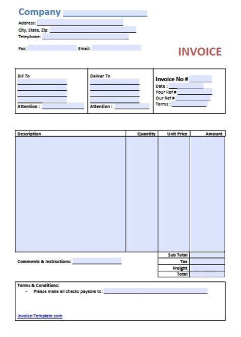 Free Word Invoice Template | Invoice Template Ideas