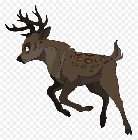 Jumping Deer Silhouette Vector Drawing - Jumping Deer Clipart - FlyClipart