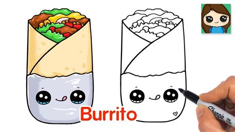 How to Draw a Burrito Easy | Cute Food Art - YouTube