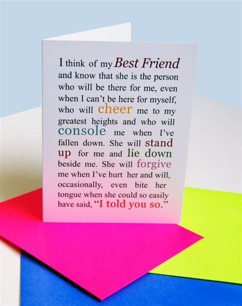 Best Friend Note Card - Notecard for Your Best Friend - Blank Card - Best Friend Gift Best ...