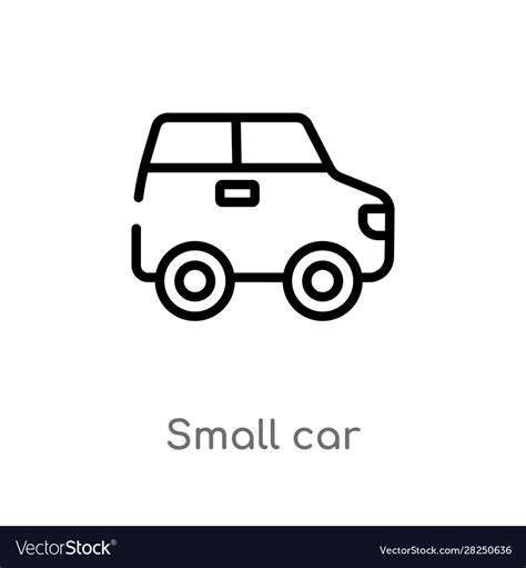 Outline small car icon isolated black simple line Vector Image