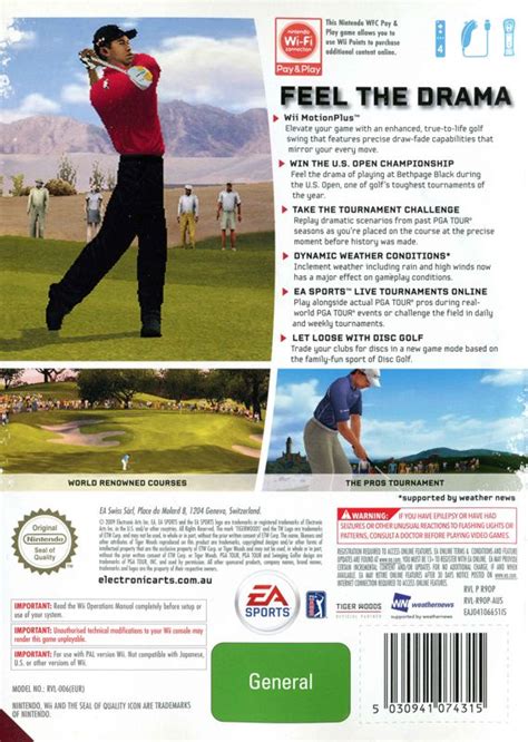 Tiger Woods PGA Tour 10 (2009) Wii box cover art - MobyGames