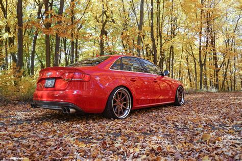 Amazing Color Combination: Red Audi S4 with Gold Avant Garde Wheels — CARiD.com Gallery