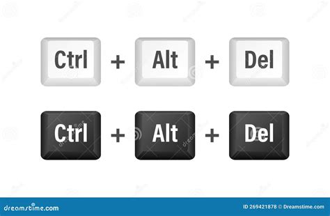 Ctrl Alt Del Shortcut Keys. Keyboard Keys. Computer Button. Vector Stock Illustration. Stock ...