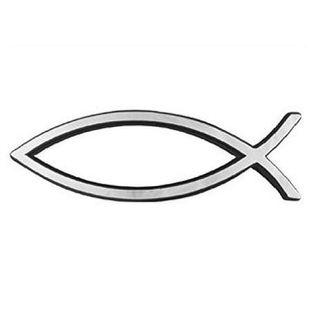 Jesus Fish Stick on Car Auto Vehicle Emblem Chrome Christian Christ Passion Crucifix Symbol ...