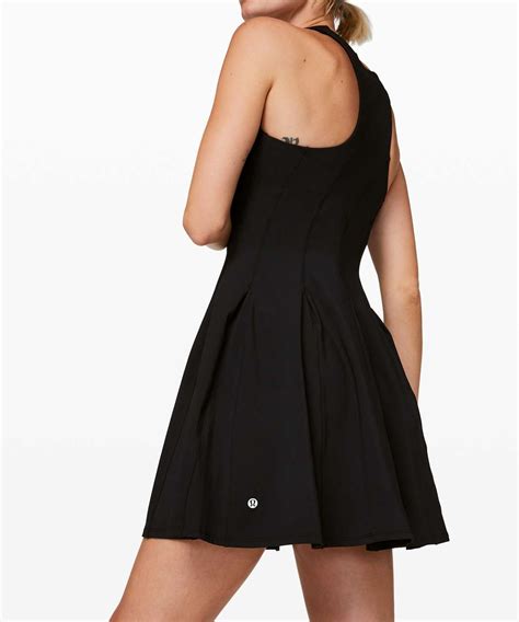 Lululemon Court Crush Tennis Dress - Black - lulu fanatics