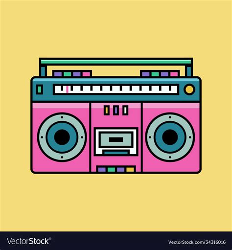 80s Boombox Vector