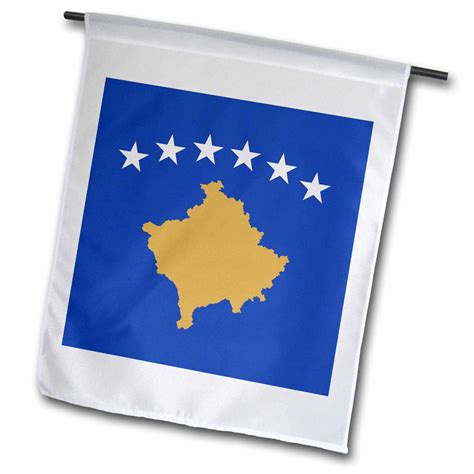 3dRose Flag of Kosovo - Blue with six white stars - gold country shape map - countries of the ...