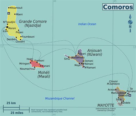 Comoros political map - Ontheworldmap.com