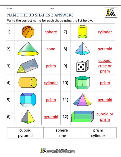 Names Of 3d Shapes