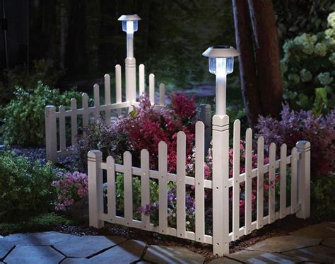 Fence 25 Tall Garden Corner Solar Light Lawn Flower Bed Edging ...