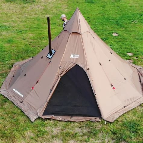 Megahorn XL Tipi (8P) Wood Stove Tent in 2020 | Camping shelters, Tent, Tent camping