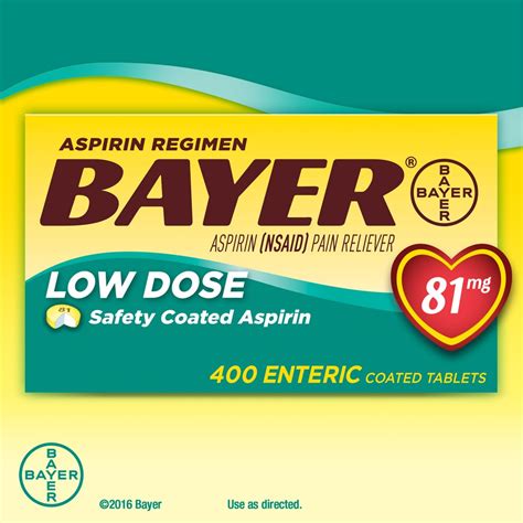 Aspirin Regimen Bayer 81 mg. Low Dose 400 Tablets - Walmart.com - Walmart.com