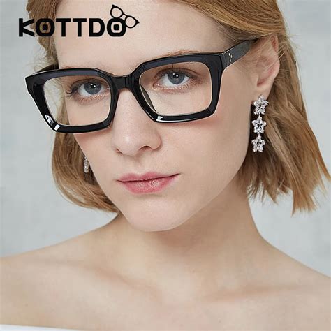 Optical Prescription Frame Eyewear Square Frames Eye glasses Women Blue Designer Glasses Plain ...