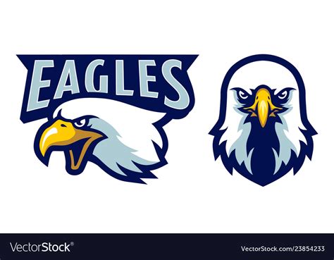 American bald eagle head logo mascot in cartoon Vector Image