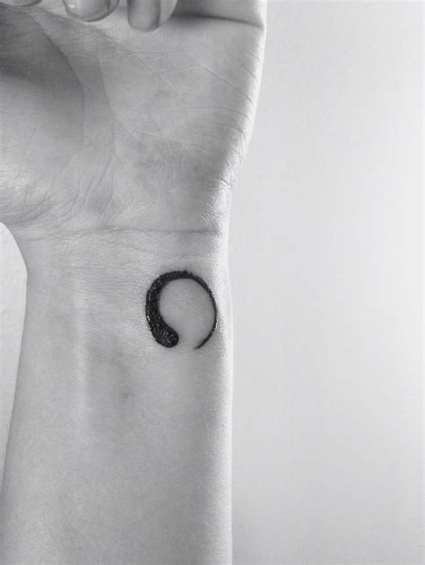 Enso small wrist tattoo design for tranquility | Circle tattoos, Yoga tattoos, Zen tattoo