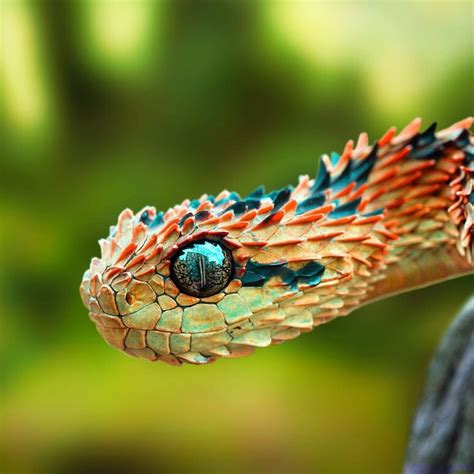 Atheris Hispida | Pretty animals, Cute reptiles, Wild animals photography