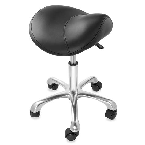 Saloniture Professional Ergonomic Saddle Stool - Adjustable Hydraulic Seat, Rolling Spa Salon ...