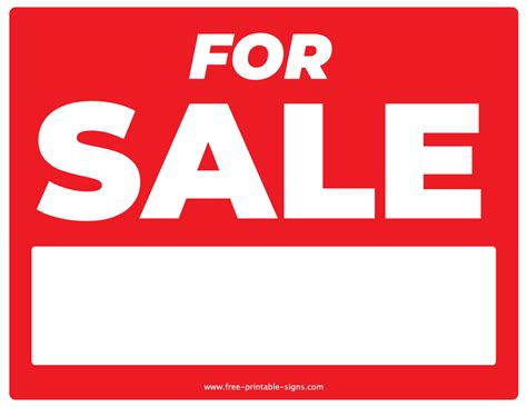 For Sale Sign Template Printable