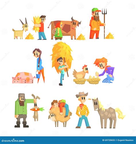 Collection of Animal Farm Illustrations Stock Vector - Illustration of farming, eggs: 69720655