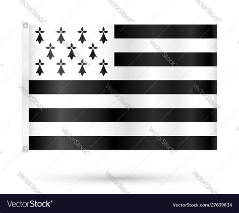 Realistic breton flag Royalty Free Vector Image